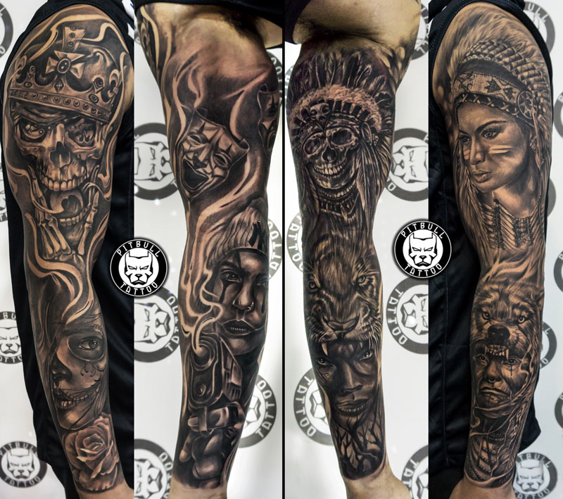 Black Grey Tattoo by Pitbull Tattoo Phuket