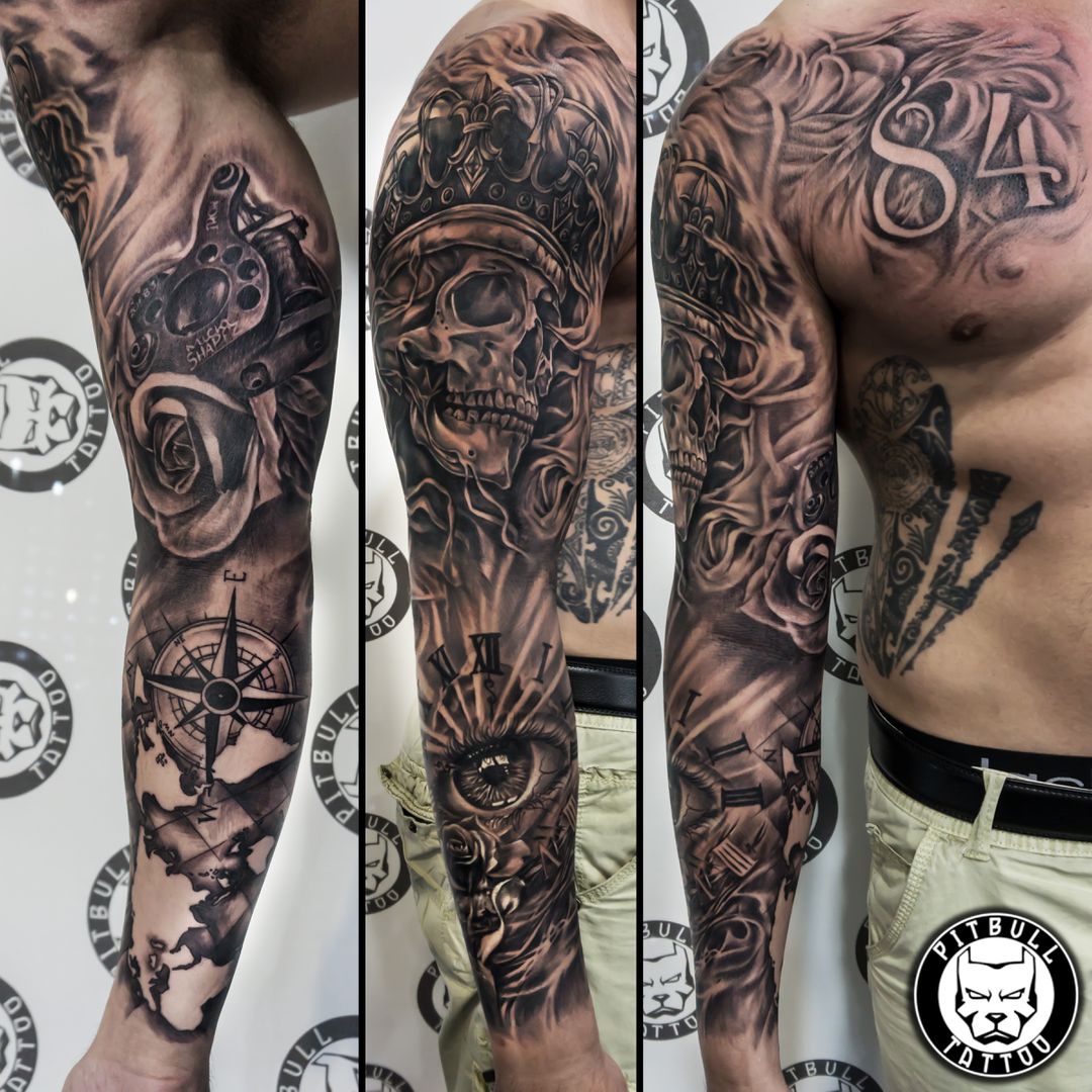 Schwarz/Grau Tattoos