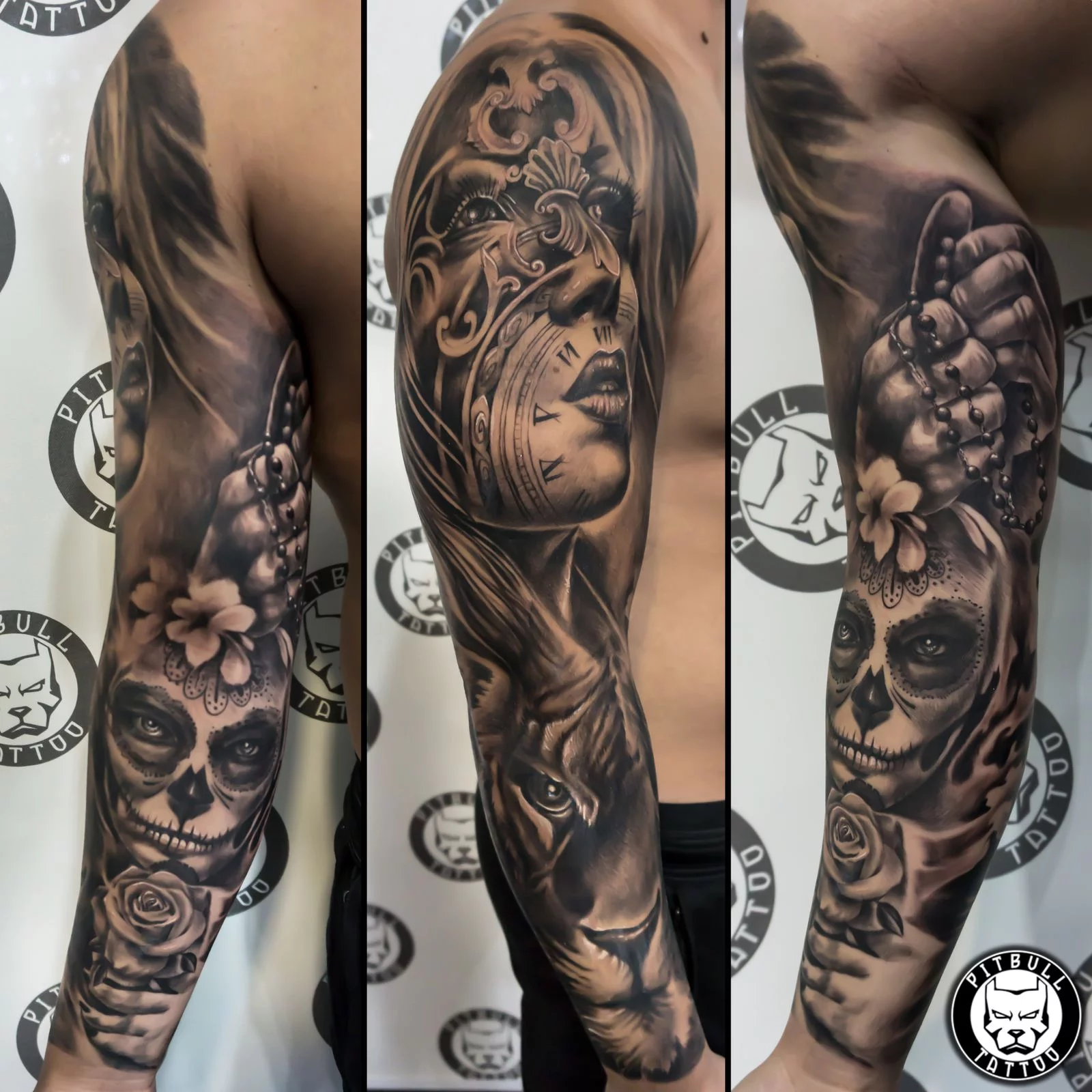 black grey tattoo arm